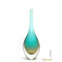 Drop Glass Vase Green with Gold Murano Style Art Glass