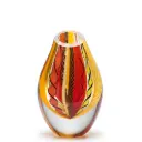 Drop Glass Vase Hippie Red, Orange and Yellow Murano Style Art Glass