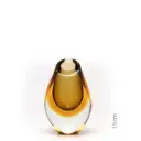 Drop Glass Vase Bicolor Smoky with Amber Murano Style Art Glass
