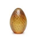 Egg Paperweight Bubble Effect Amber with Gold Murano Style Art Glass