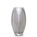 Glass Vase 54 MS Feather Pattern White Murano Style Art Glass
