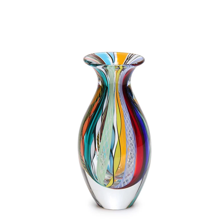 [17399] Glass Vase Model 2 Hippie Murano Style Art Glass