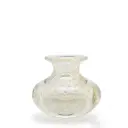 Glass Vase Bubble Effect Transparent with Gold Murano Style Art Glass