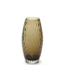 Glass Vase Olive Small Baloton Smoky Murano Style Art Glass