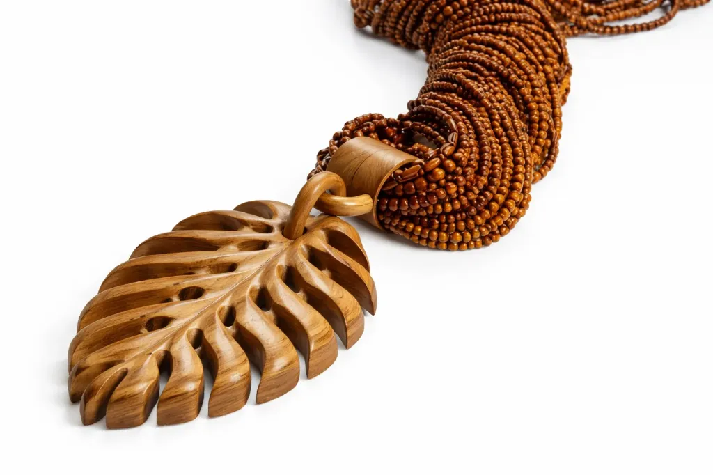 [IR195CL0] Wood Decorative Necklace